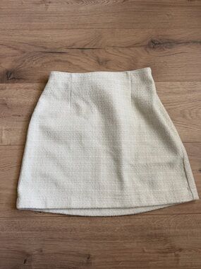 Abercrombie & Fitch Cream Tweed Mini Skirt - Women's Classic A-Line
